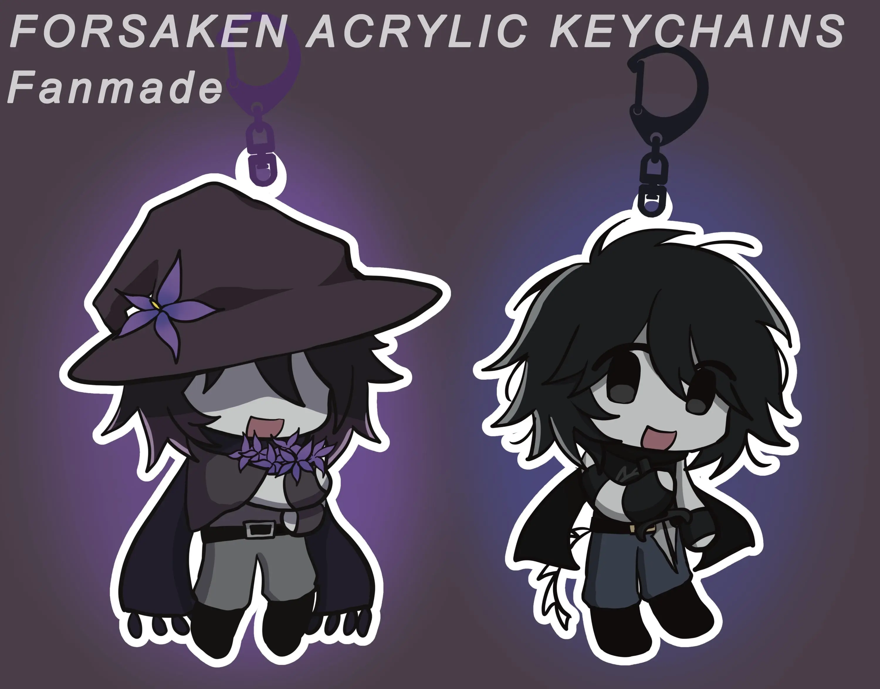 Two Time & Azure Forsaken Keychains, AzureTime Roblox Keychain