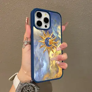 Trendy Magnetic Case for iPhone11/12/13/14/15/16/17/promax Sun Moon Emblem MagSafe Ready, Ultra Thin & Shockproof | Cute Pick for Girls