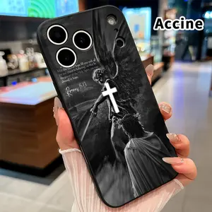 Case Compatible with  iPhone 17 Pro Max 16 Plus 15 14 13 12 11 XR Air E Angelic Hope Cross Matte Camera Protective Pocket-Friendly Cellphone Cover for Boy