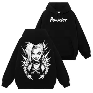 Game X Limited Jinx Acane #14 League of Legends Cyberpunk Inspired T-Shirt Sweatshirt Hoodie LOL Champions Graphic Tee for Gamers, Anime Style Streetwear, Unisex Gift Shirt