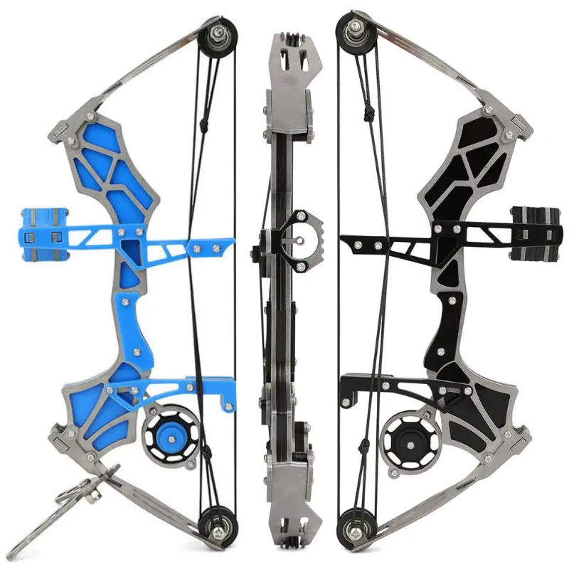 1Set Mini Compound Bow Kit, Available in Two Colors, Easy to Disassemble and Assemble, Smooth Pulley System, Balancing Portability and Stability, Ideal for Range Practice, Outdoor Recreational Archery, and Outdoor Leisure Activities.
