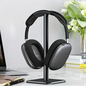 Detachable Headphone Stand, Head Mounted Headset Holder, Earphone Stand with Aluminum Supporting Bar, Soft Headrest and Anti-slip Base for All Headphones Size, Headphone Storage, Headphone Hanger