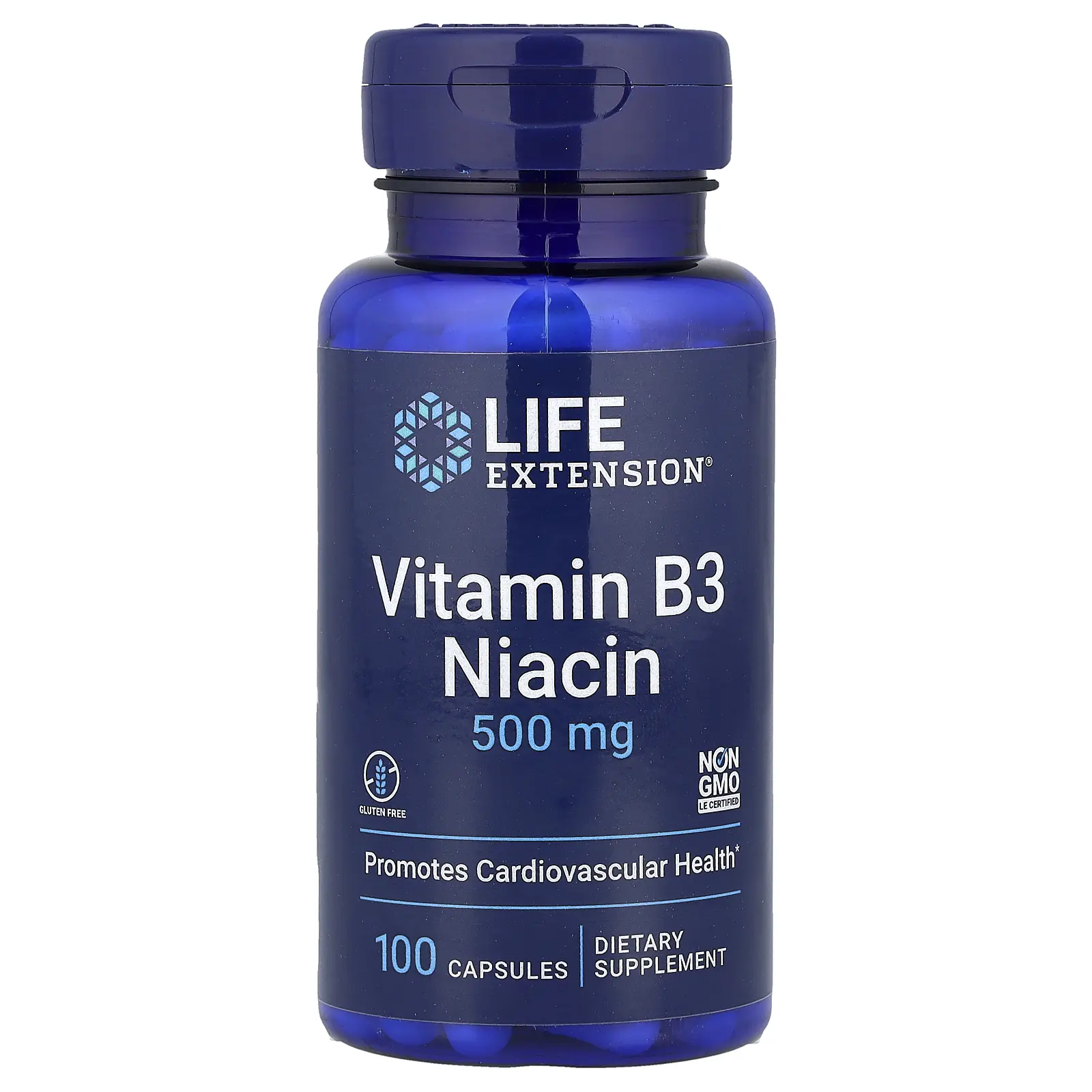Life Extension Vitamin B3 Niacin, 500 mg, 100 Capsules Life Extension Vitamin B3 Niacin, 500 mg, 100 Capsules