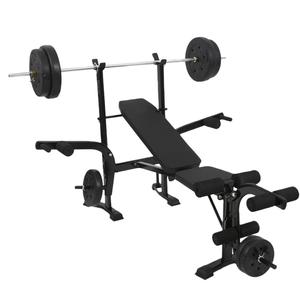 Adjustable Weight Strength Training Bench for Home Gym without Dumbbells Folding Workout Foldable Bench with Dumbbell Rack Bench Press Rack Leg Extension Preacher Curl Workout Equipment