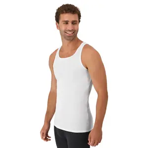 Hanes Men's Cotton Ribbed Undershirt Tank Top - Natural Fabric, Classic Hem, Menswear Sleeveless White Tops, 10-Pack