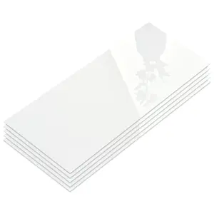 INNO STICKERS 10-Sheet Subway Peel and Stick Backsplash, Glossy Pure White Acrylic Waterproof Self Adhesive Wall Tiles, Stick on Tiles for Kitchen Bathroom Shower Fireplace, Covers 20 Sq. Ft.