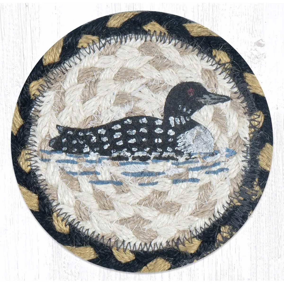 212 MAIN Wooden Kitchen Coasters, 5x5 in Round Loon Printed Waterproof Tableware Coasters (IC-43), Wooden Coasters