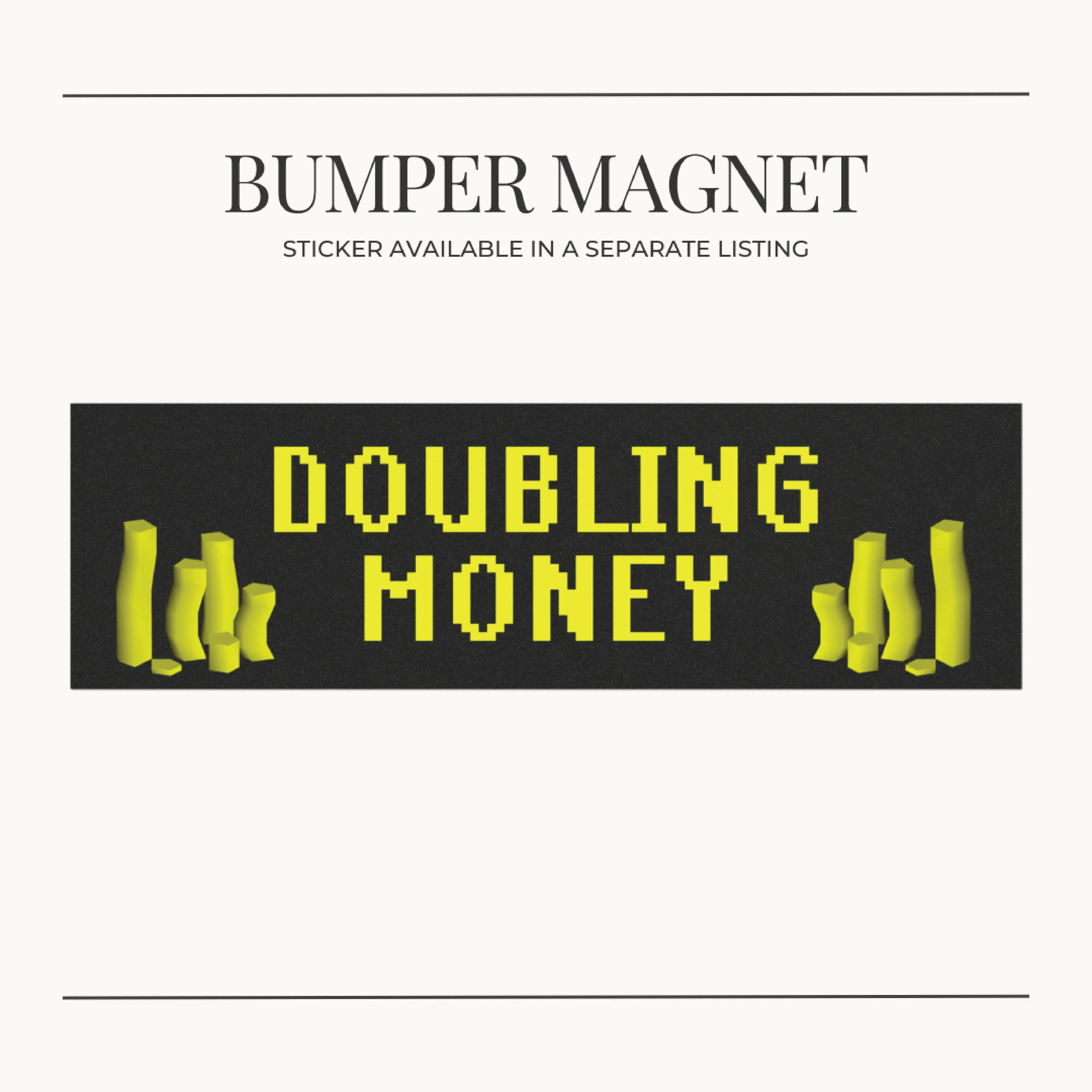 BUMPER MAGNET OSRS Doubling Money Meme Funny Car Magnet for Gamers Old School RuneScape Meme Vehicle Accessories Humorous Bumper Magnet Sticker Gaming Gifts Lobster Lover