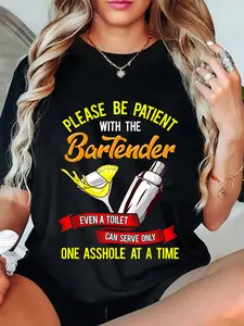 100% Cotton Bartender Bar Owner Funny Bartending Gift T-Shirt