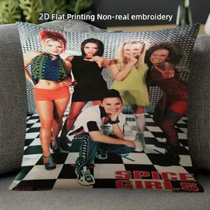 1pc Spice Pillowcase -Retro 90s Group Design with Zipper Closure, Machine Washable Decor for Bedroom, Living Room, Music Studio - Gift for Spice Fans & 90s Pop Culture Lovers, Fan Merchandise