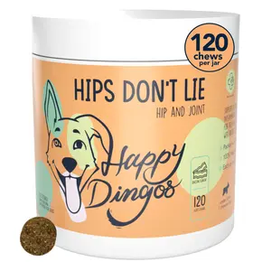 Happy Dingos Hips Don't Lie – Hip & Joint Mobility Chews for Dogs, 120 Count