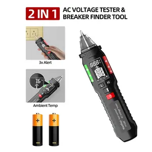 CAT III Dual Range NCV Voltage Tester 12V-1000V High Sensitivity Electric Tester with Flashlight Temperature Live Wire Detector for Electrician Home Repair