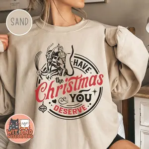 Krampus Christmas Sweatshirt Hoodie, Sarcastic Funny Christmas Krampusnacht Spooky Christmas Crewneck, Dark Horror Xmas Krampus Dark Humor Sweater