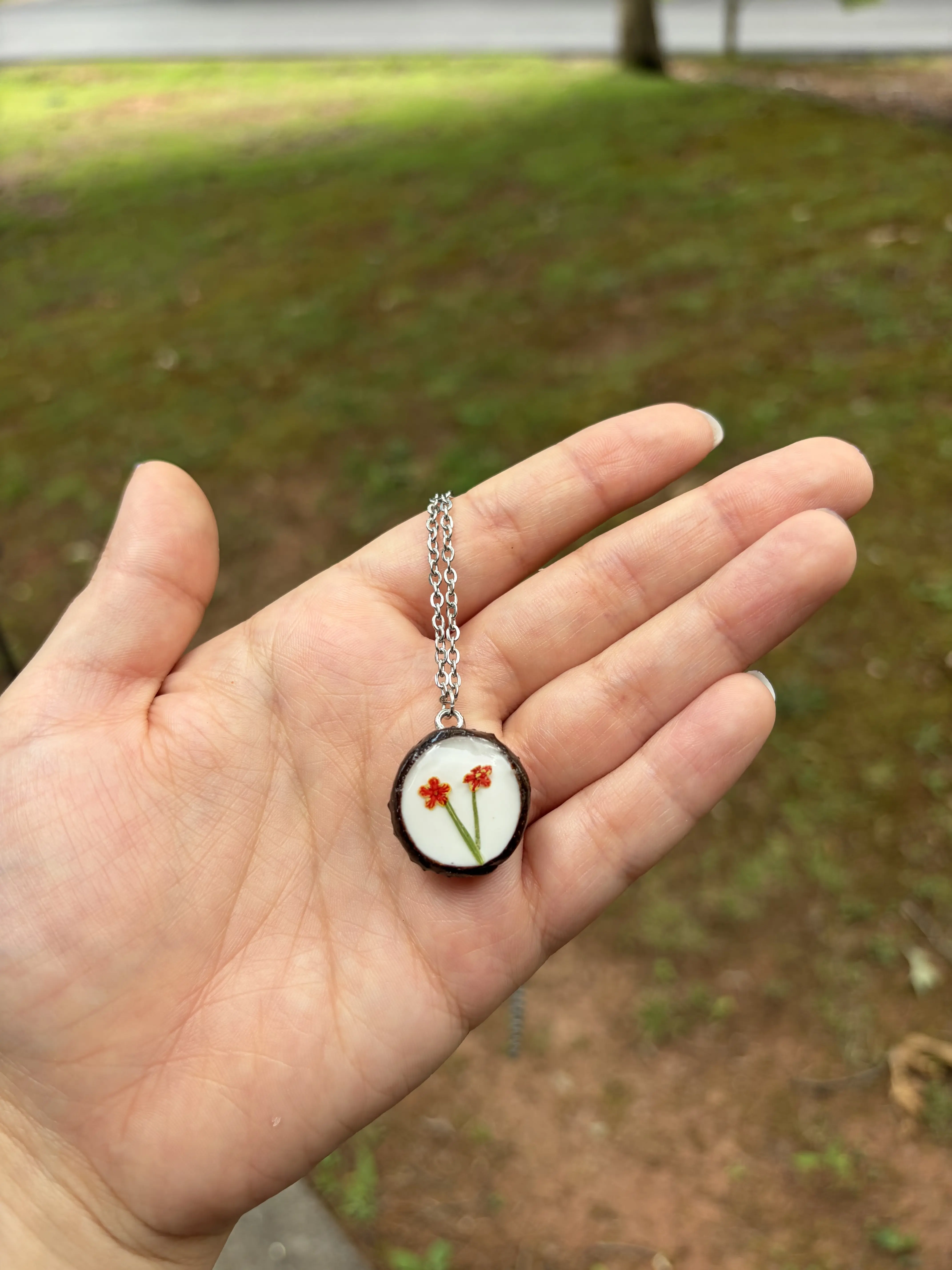 Floral Acorn Pendant