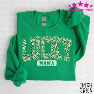 Lucky Mama Sweatshirt, Mama Shamrock St Patrick's Day Sweatshirt