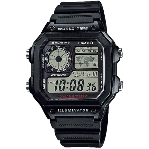 AE1200 | World Time Digital Watch | CASIO