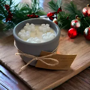 Candy Cane Handcrafted Concrete Candles For Holiday Gift Birthday