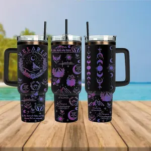 Velaris City of Starlight Engraved Tumbler 40oz, Fantasy Purple Moon Mug, Bookish Night Court Gift