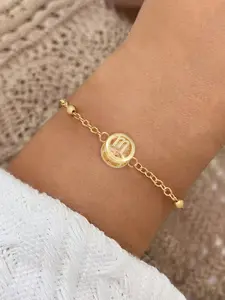 Women's Stainless Steel Beaded Pretty Bracelet with Charms, Crystal Zodiac Pendant Design, Casual All-Season Jewelry Accessory