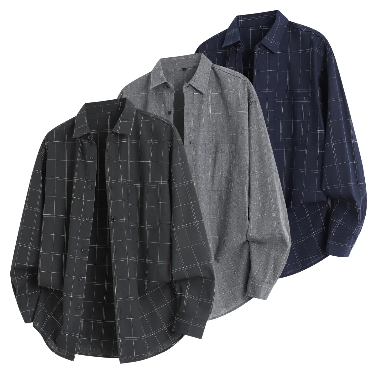 Men's Preppy Plaid Shirt Jacket, Casual Fitted Long Sleeve Shirt with Button Front and Front Chest Pocket, Chic, Retro, Vintage, Multi-Function, Basics, Pocket Buttons, Checked