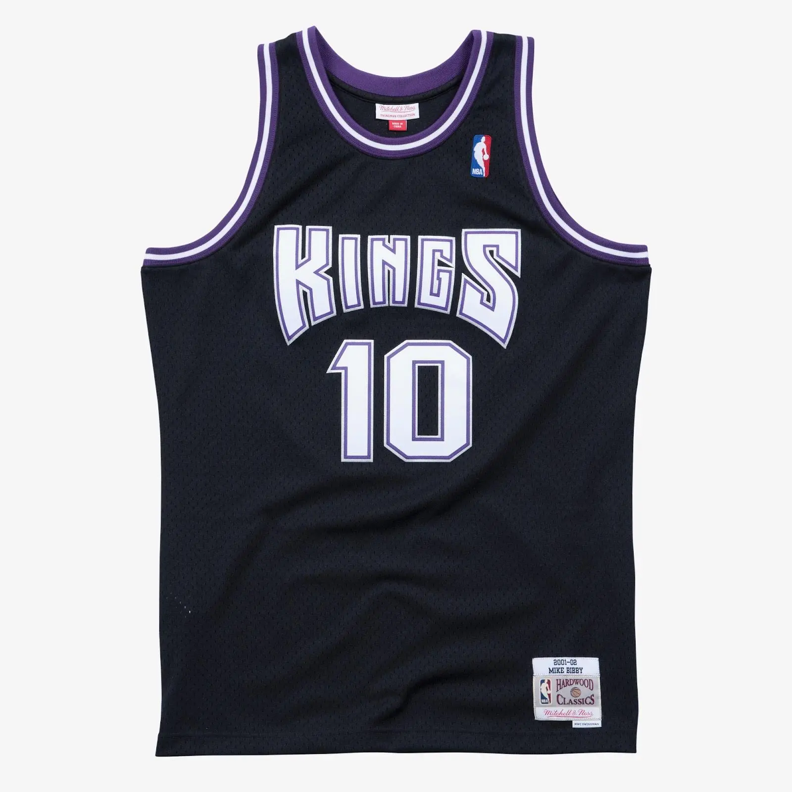 Men's Mike Bibby Black Sacramento Kings 2001/02 Hardwood Classics Swingman Player Jersey NBA Throwback Basketball Fan Gear Mitchell & Ness