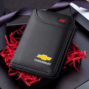 PU Leather Car Logo Mini Wallet, Lightweight Thin Money Purse, Wallet for Chevrolet Cruze Silverado Traverse Spark Equinox Cobalt Malibu Aveo Sonic Orlando