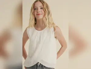 Tween Girls Kids Sleeveless Tulip Top