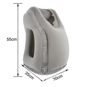 Upgraded Inflatable Air Cushion Travel Pillow Headrest Chin Support Cushions for Airplane Plane Car Office Rest Neck Nap Pillows Does not apply
