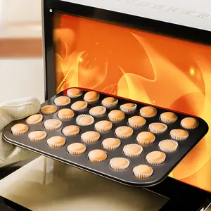 48 Cavity Mini Cake Molds Cupcake Liners Nonstick Cupcake Pans Baking Tray Macaron Small Cookie Pan Oven Use Home Kitchen Waffle Maker Muffin Pan Special Baking Tool