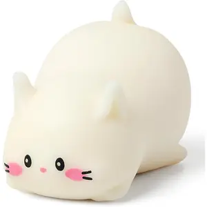 Cat Stress Balls, Cute Cat Squishy Toys for Kids and Adults, Stress Relief Sensory Toys (White), Fidget Toys Squishy Suitable Boys Girls, Animal Dough Squishies Squeeze Toys, Party Favors for KidsPOEI
