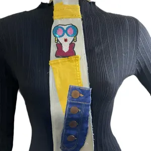 In a Daze - Product with Yellow and Blue Design and Button Details