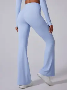 High-Waisted Flare Yoga Pants, Butt-Lifting Microflare Workout Bottoms, Versatile Sporty Casual Long Pants for Women, Fitness Pants