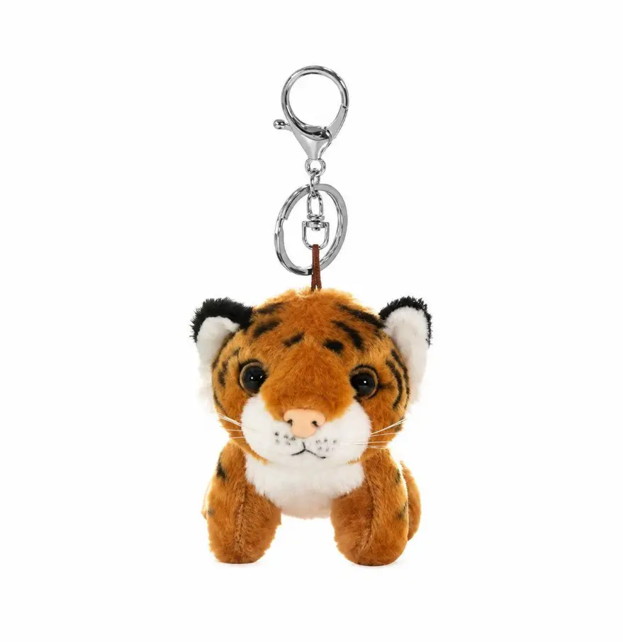 ChicBloom B Tiger Keychain Cute Tiger Plush Bag Charm Derpy Keychain Bengals Animal Accessories Bag Key Rings Jewelry Gift