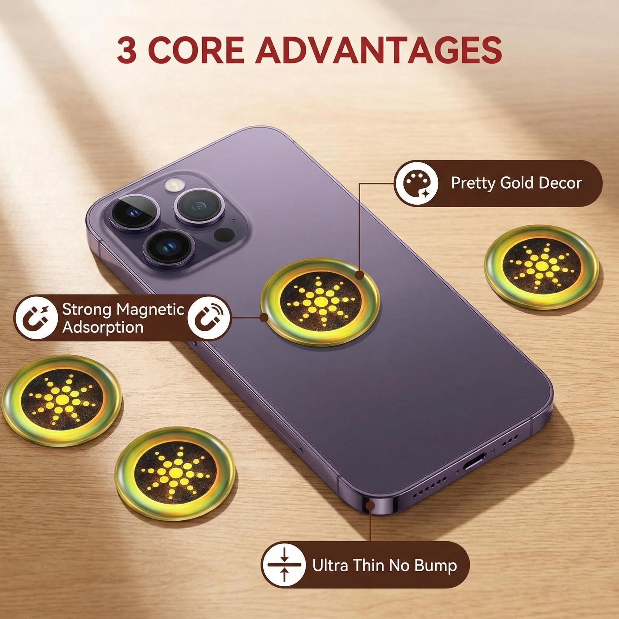 EMF Protection Stickers - Quantum Shield for Phone,Airpods, Fridge, and Laptop - 96.43% Less MobileRadiation Electronic Accessories EMFProtectionStickersGold for Devices Smartphone Cellphone