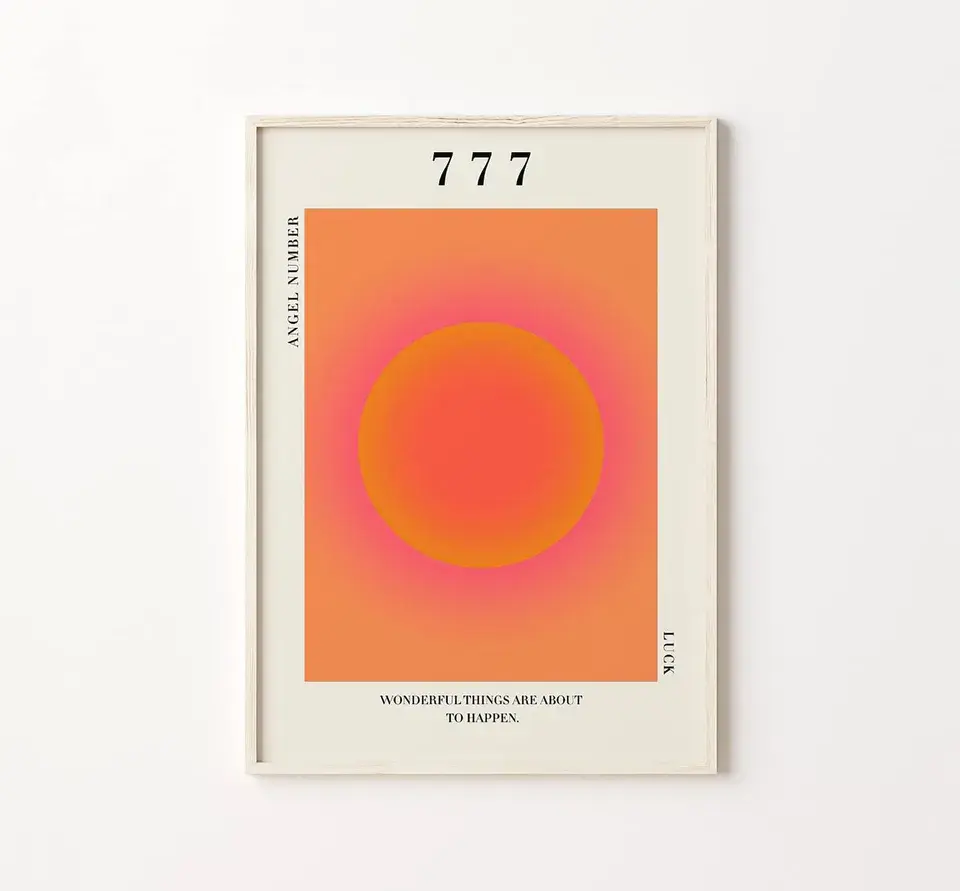 777 Luck Angel Number Poster, 777 Lucky Angel Number Premium Matte Vertical Posters