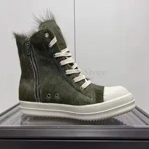 New Rick Owen High Top Shoes Hairy