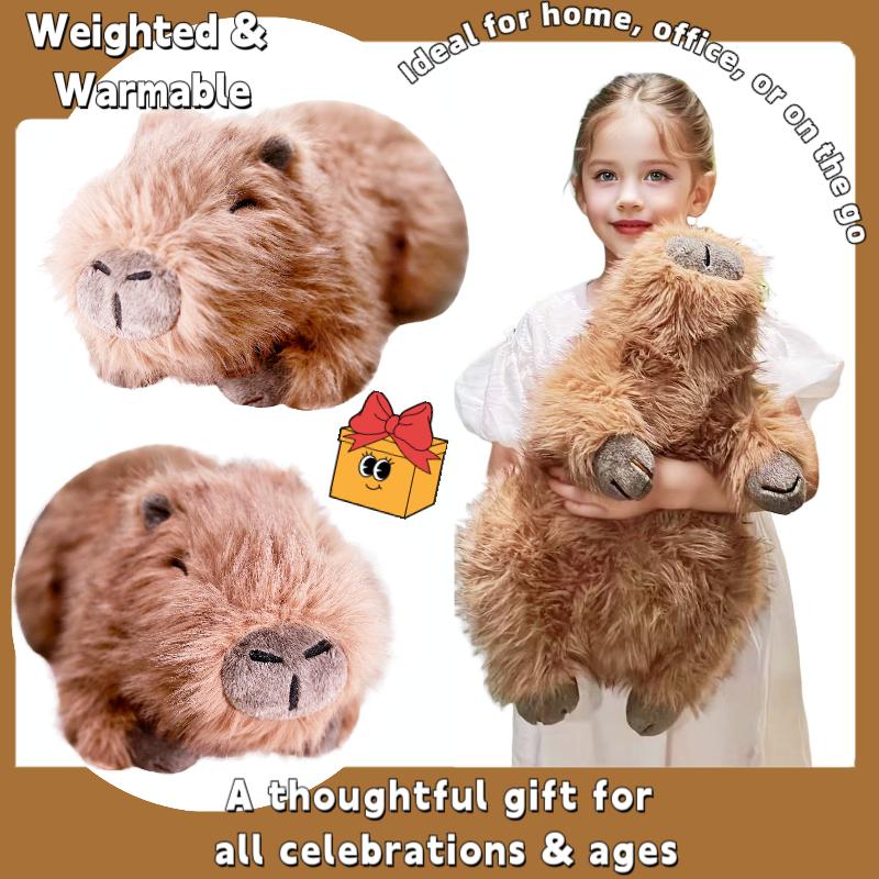 uoozii 20-24" | 4-5 Pounds Highland Cow Capybara Cat Dog Dinosaur Sloth Elephant Axolotl Bear Weighted Stuffed Animals with Unscented Microwavable Heating Pad, Coolable Heatable Weighted Plush Warm Gift for Stress & Period Pain Relief