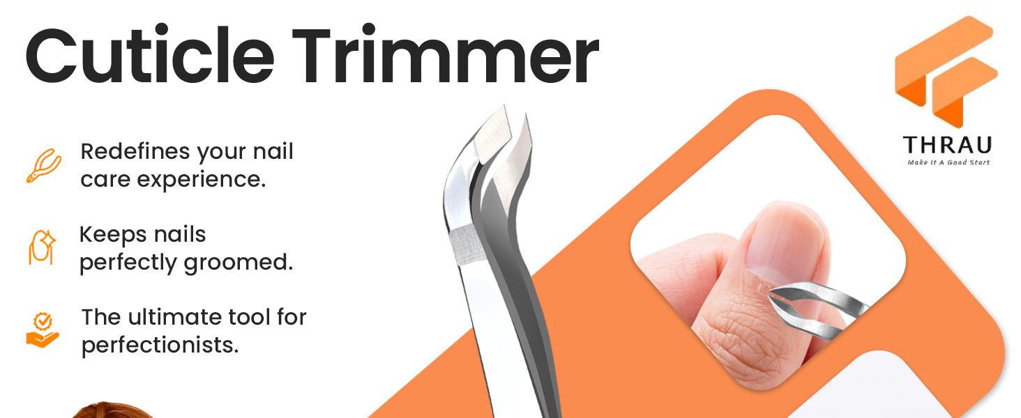 THRAU Mini Cuticle Trimmer Tweezers, Professional Cuticle Nippers Cutter for Manicure and Pedicure, Stainless Steel Precise Nail Clippers Scissors