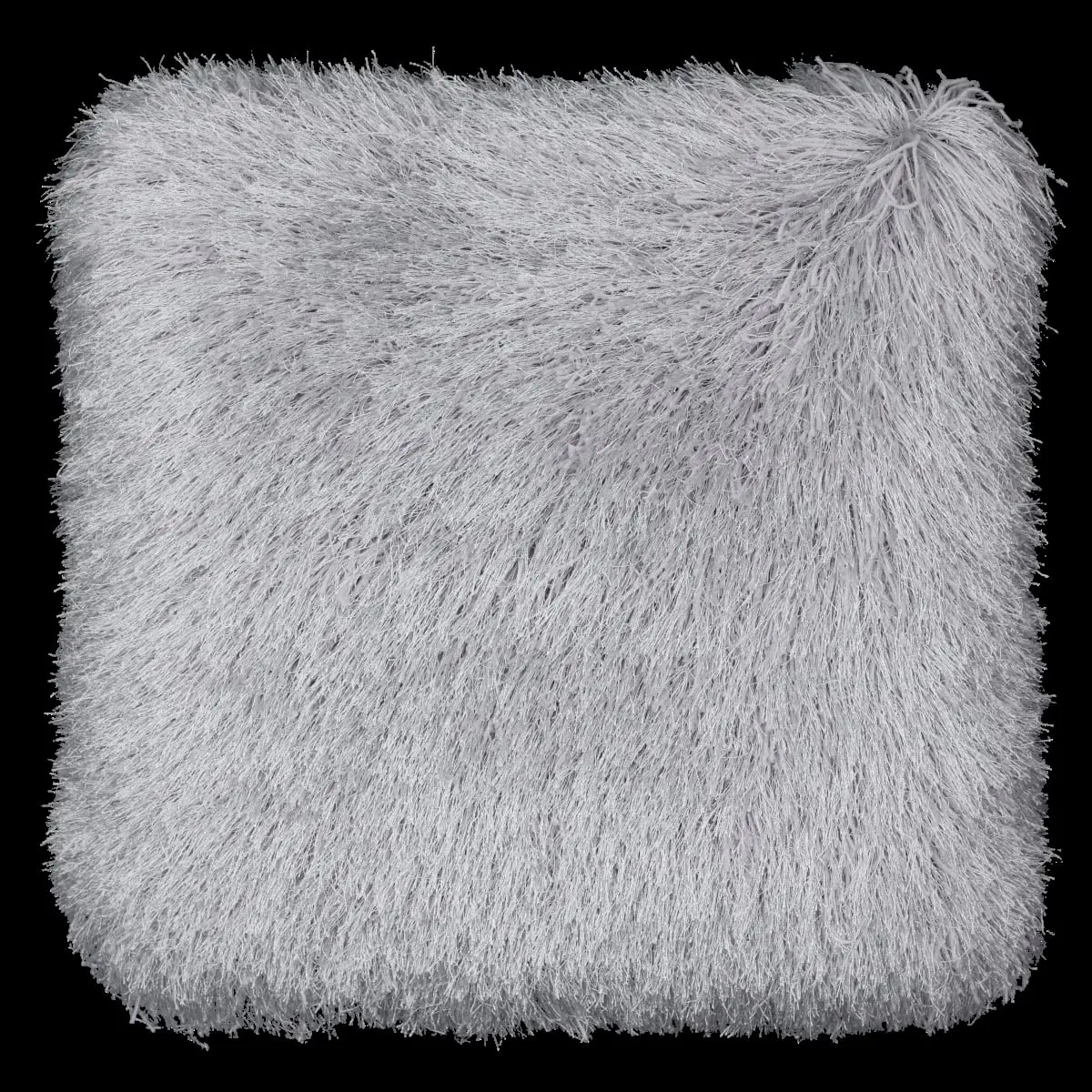 Noble House MILPIL38031818 Milan Plush Shaggy Decorative Pillow - Silver, Soft Texture, Comfy Cushions, Modern Refined Style Cover for Beds, Accent Chairs, Contemporary