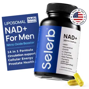Selerb NAD+ Supplement for Men – With  Liposomal-NAD+,CoQ10, L-Carnitine, L-Arginine, Maca & Ashwagandha Fitness – Energy, Circulation & Prostate Support – 60 Capsules Edible Dietary  Vitamin Healthcare Natural
