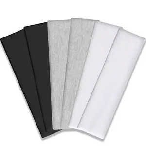 Workout Headbands for Women Non Slip,  Stretchy Soft Fabric  Bands for Women's Hair, Wear for Yoga, Running, , 6 Pack, Black White Grey