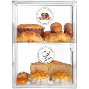 Large Bread Box for Countertop, Pantry Organizers and - Clear Loaf Bread Container, Layer Bread Boxes for Counter, Bread for Homemade Bread