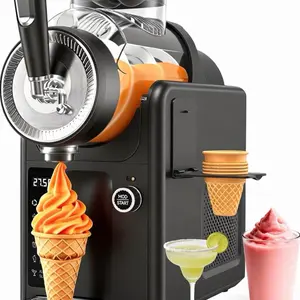 Slushie Machine No Ice Needed, 2-in-1 Frozen Drink & Soft Serve Ice Cream Maker, 75oz Self-Chilling Slushy Maker with 5 Presets, LED Display & Auto Clean for Home & Party