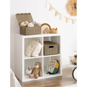 Wicker Scalloped Edge Basket with Lid - Handwoven Natural Seagrass Storage Basket for Home Organizing, Multicolor Design Pastel Organiser