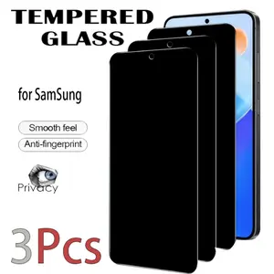 3 Pack Tempered Glass Privacy Screen Protector for Samsung Galaxy S26/S26 Plus/S26 Ultra/S24 FE/S23/S22/S21 - Anti-Spy, High Clarity, Scratch Resistant, Anti-Fingerprint, Shock Resistant, Premium Quality, Bubble Free, ...