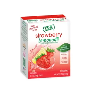 True Lemon Strawberry Lemonade 30ct (Pack of 1) - Drink Mix - No Artificial Sweeteners, Low Calorie - Powdered Drink Mixes & Flavors - Water Flavor Packets & Water Enhancer with Stevia