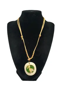 Hand-woven Macrame Necklace with Duck Pendant - Waterfowl