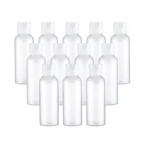 Travel, Clear 3.4oz/100ml Empty Lotion Bottle Small Squeeze Bottle Containers with Flip Cap for Shampoo Conditioner Toiletries