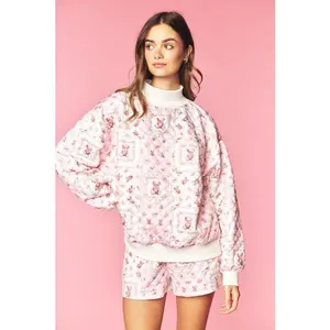 Teddy Darling Mockneck Quilted Set (pink)