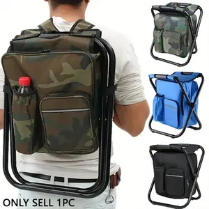 Foldable Camping Chair Backpack, Multifunctional Travel & Fishing Gear, Portable Outdoor Furniture for Hiking, Beach & Hunting, Lightweight & Compact